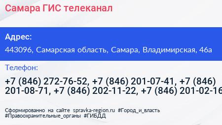 Самара ГИС телеканал - визитка