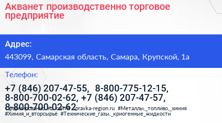 Акванет производственно торговое предприятие - визитка