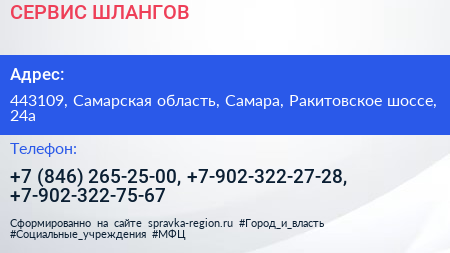 СЕРВИС ШЛАНГОВ - визитка