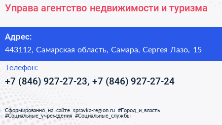 Управа агентство недвижимости и туризма - визитка