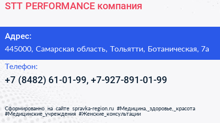 STT PERFORMANCE компания - визитка
