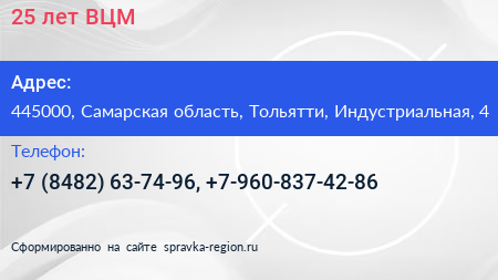 25 лет ВЦМ - визитка