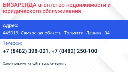 БИЗАРЕНДА агентство недвижимости и юридического обслуживания - визитка