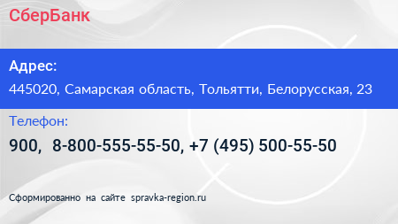 СберБанк - визитка