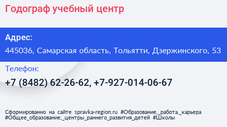 Годограф учебный центр - визитка