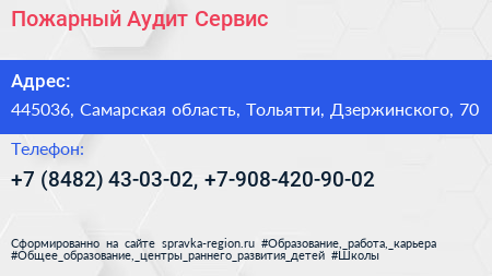 Пожарный Аудит Сервис - визитка
