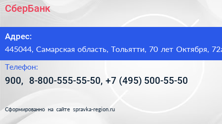 СберБанк - визитка