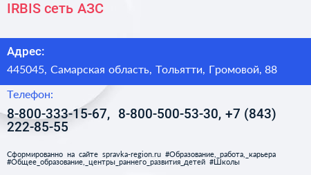 IRBIS сеть АЗС - визитка