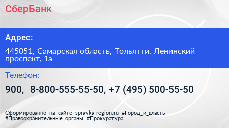 СберБанк - визитка