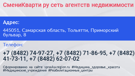 СмениКварти ру сеть агентств недвижимости - визитка