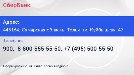 СберБанк - визитка