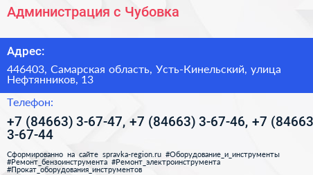 Администрация с Чубовка - визитка