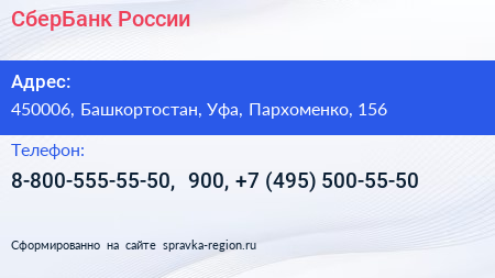 СберБанк России - визитка