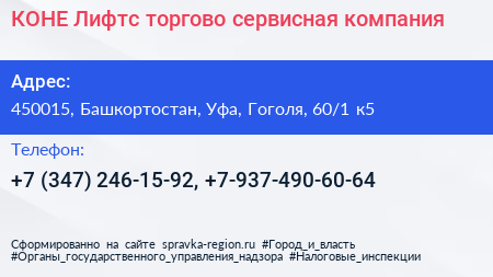 КОНЕ Лифтс торгово сервисная компания - визитка