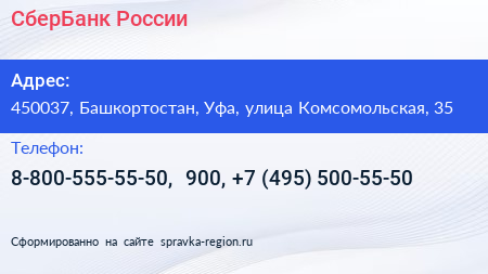 СберБанк России - визитка