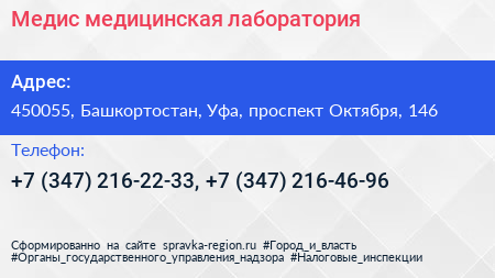 Медис медицинская лаборатория - визитка