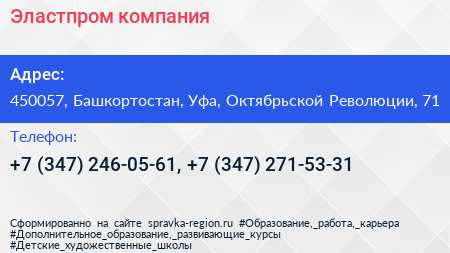 Эластпром компания - визитка