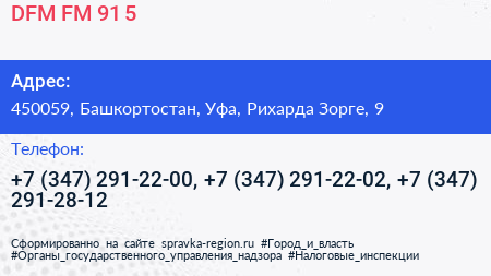 DFM FM 91 5 - визитка