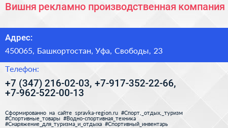 Вишня рекламно производственная компания - визитка