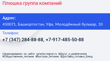 Плюшка группа компаний - визитка