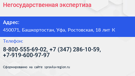 Негосударственная экспертиза - визитка