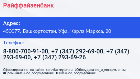 Райффайзенбанк - визитка