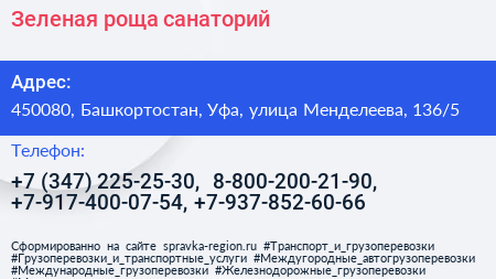 Зеленая роща санаторий - визитка