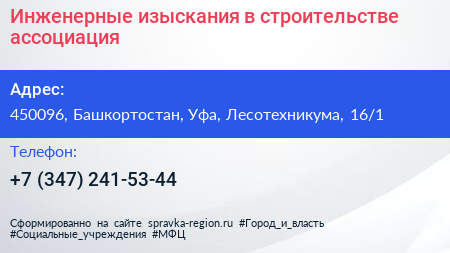 Инженерные изыскания в строительстве ассоциация - визитка