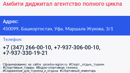 Амбити диджитал агентство полного цикла - визитка
