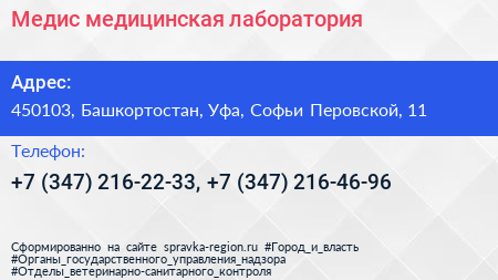 Медис медицинская лаборатория - визитка