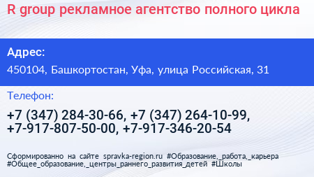 R group рекламное агентство полного цикла - визитка