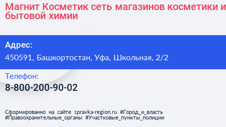 Магнит Косметик сеть магазинов косметики и бытовой химии - визитка