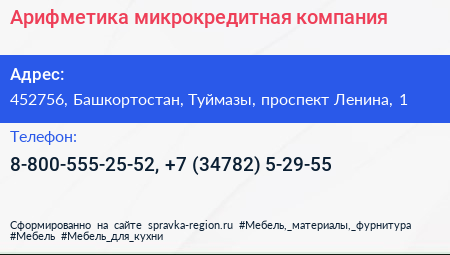 Арифметика микрокредитная компания - визитка
