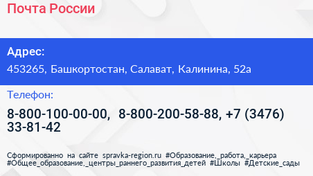 Почта России - визитка