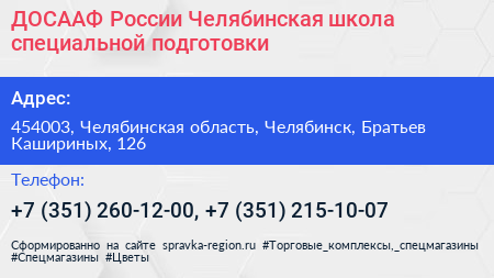 ДОСААФ России Челябинская школа специальной подготовки - визитка