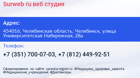 Surweb ru веб студия - визитка