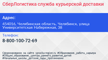 СберЛогистика служба курьерской доставки - визитка