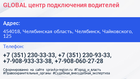 GLOBAL центр подключения водителей - визитка