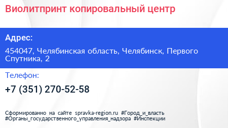 Виолитпринт копировальный центр - визитка