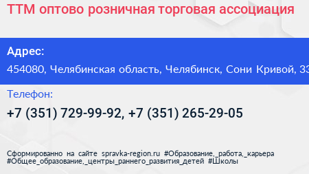 ТТМ оптово розничная торговая ассоциация - визитка