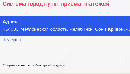 Система город пункт приема платежей - визитка