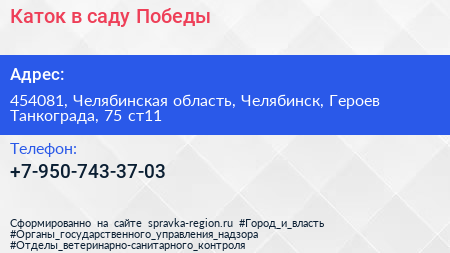 Каток в саду Победы - визитка