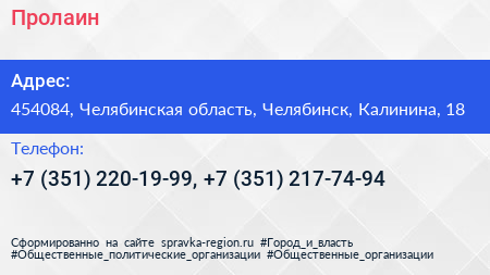 Пролаин - визитка