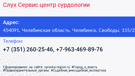Слух Сервис центр сурдологии - визитка