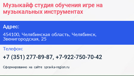 Музыкайф студия обучения игре на музыкальных инструментах - визитка