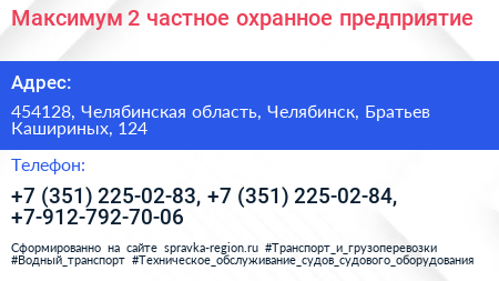 Максимум 2 частное охранное предприятие - визитка