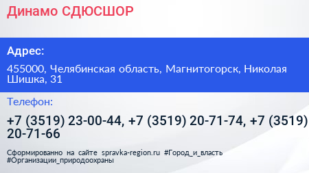 Нажмите, чтобы скачать визитку Динамо СДЮСШОР - визитка