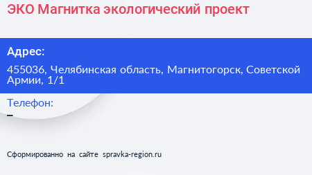 ЭКО Магнитка экологический проект - визитка
