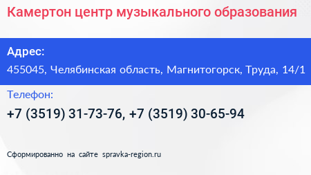 Камертон центр музыкального образования - визитка