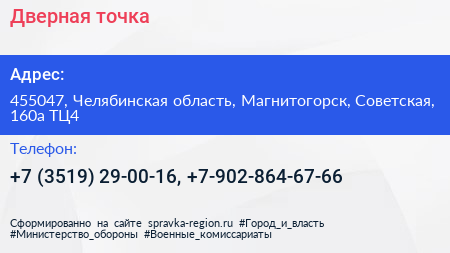Дверная точка - визитка